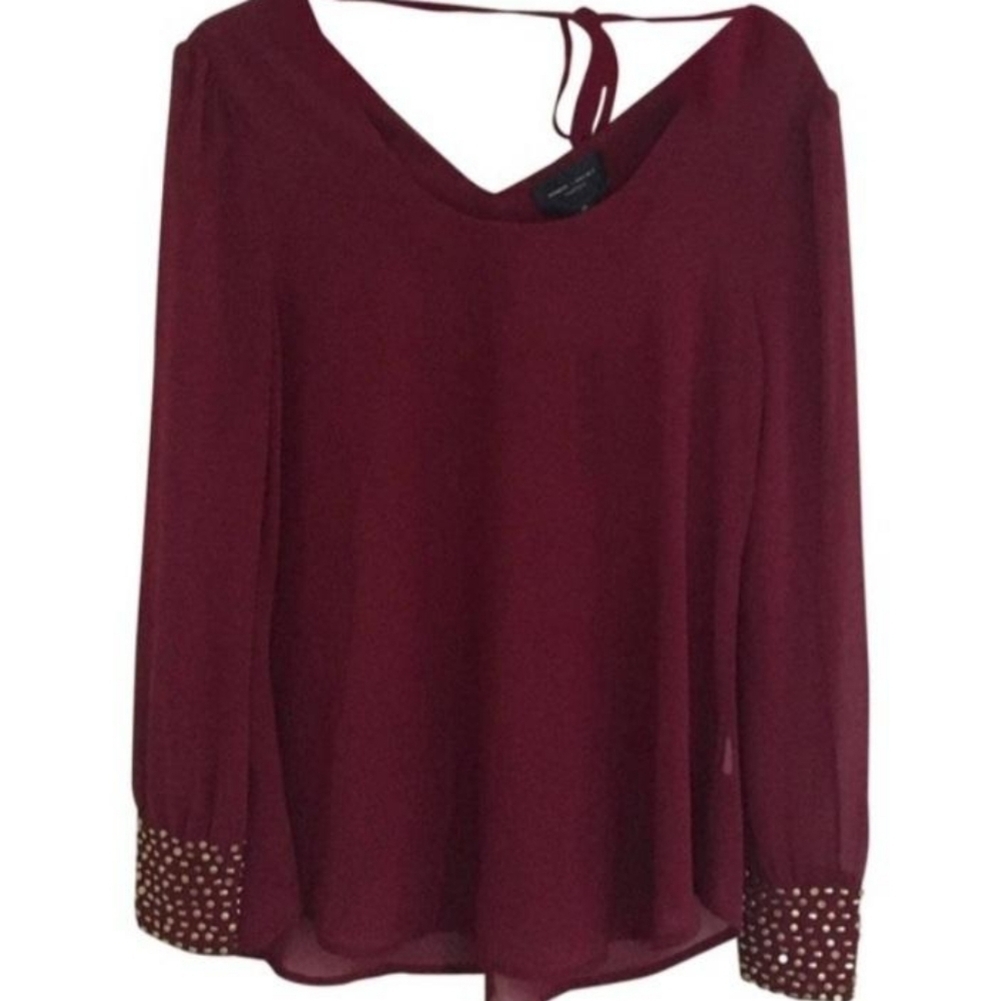 romeo+juliet couture long sleeve studded blouse size small new